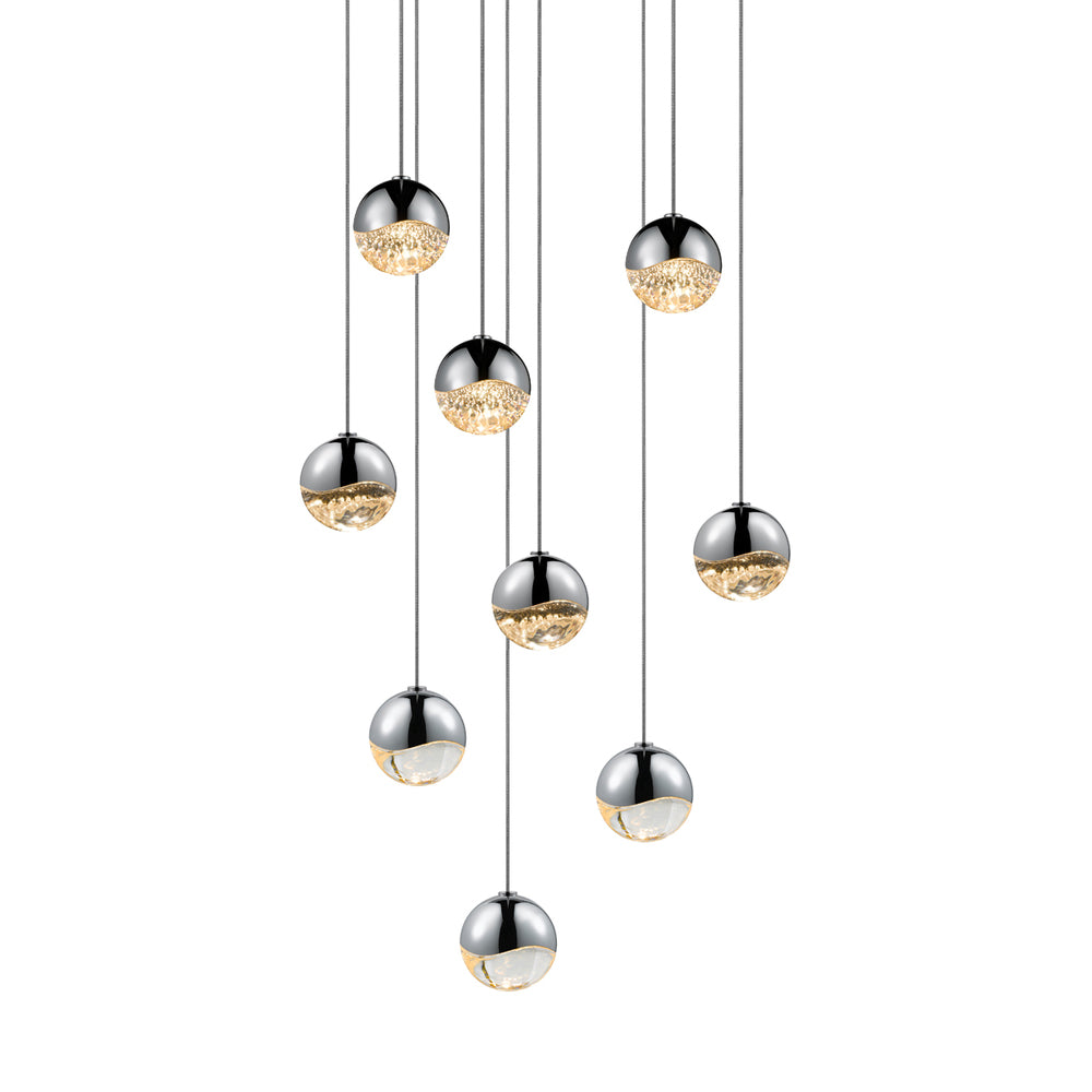 9-Light Round Small LED Pendant