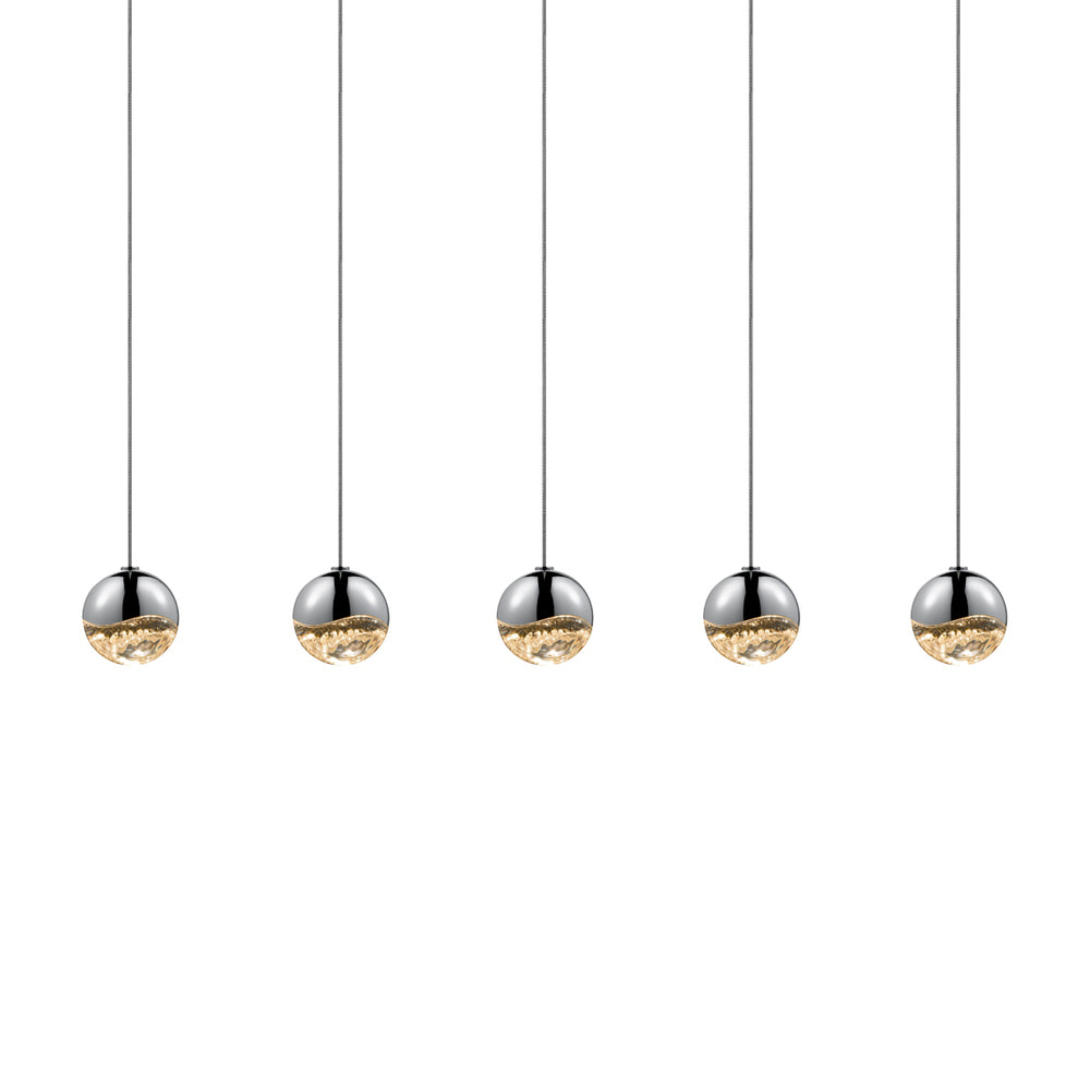 5-Light Rectangle Small LED Pendant