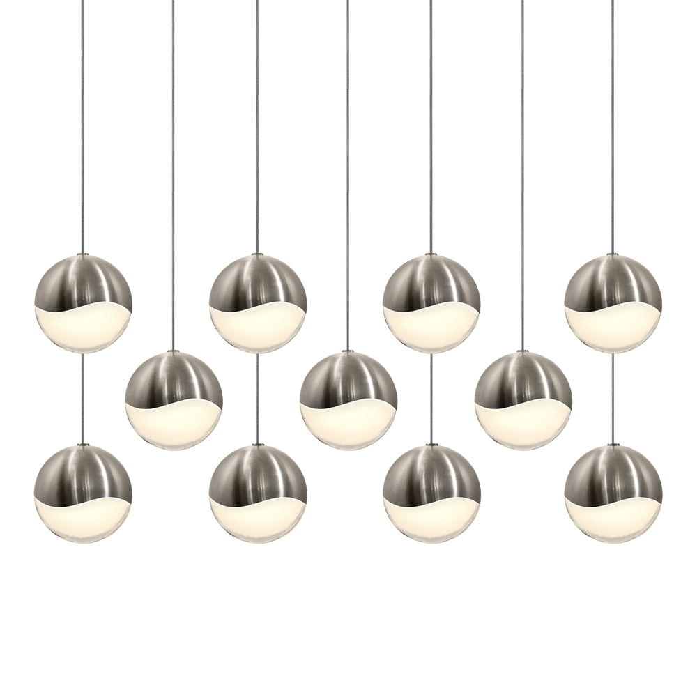 11-Light Rectangle Large LED Pendant