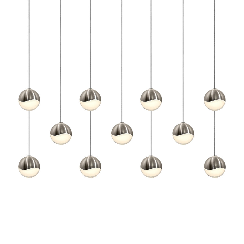 11-Light Small Rectangle LED Pendant