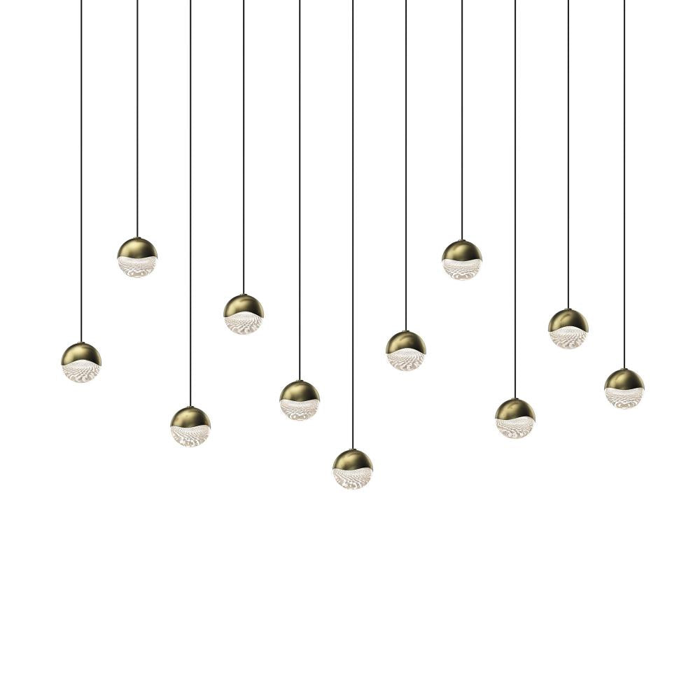 11-Light Small Rectangle LED Pendant