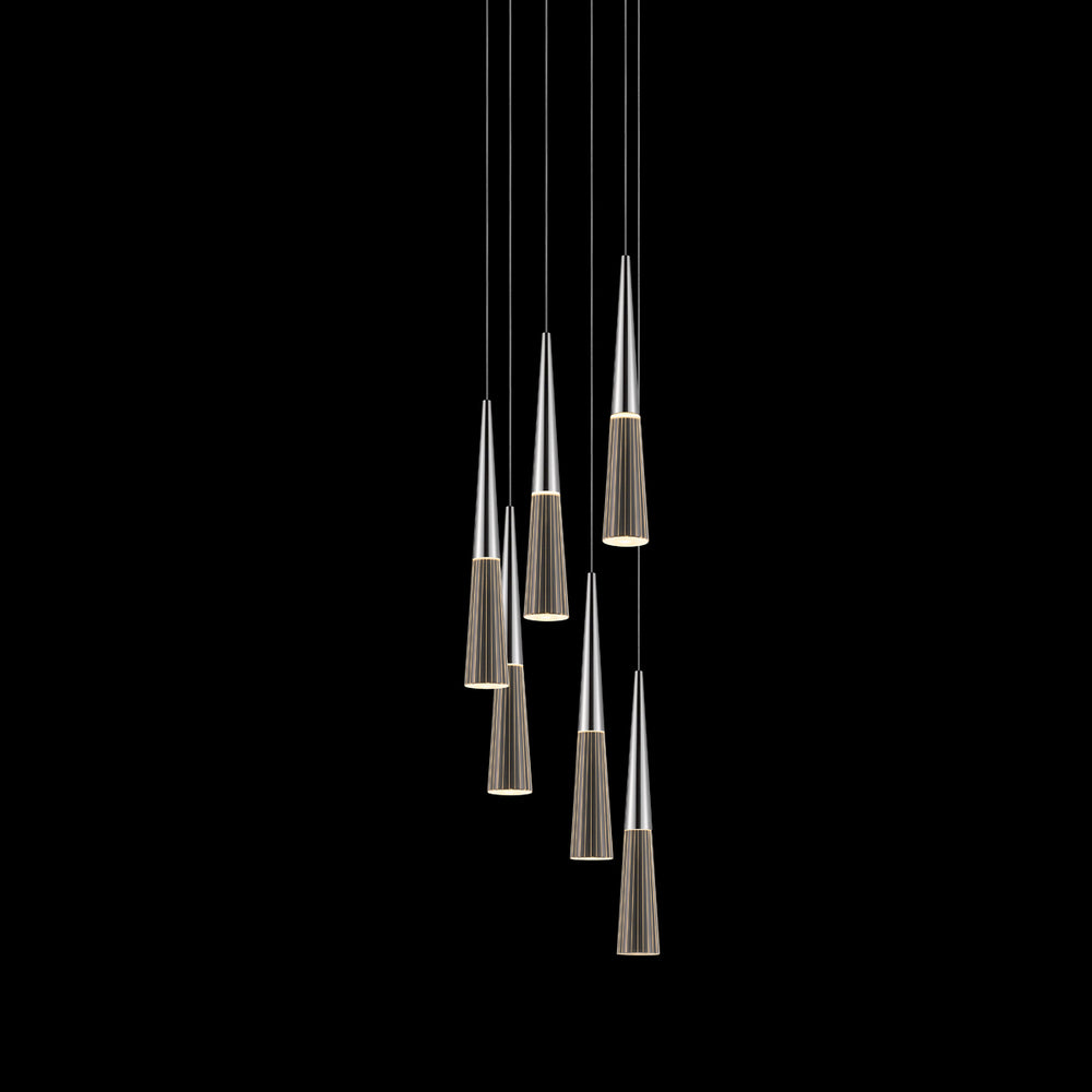 6-Light Round LED Pendant