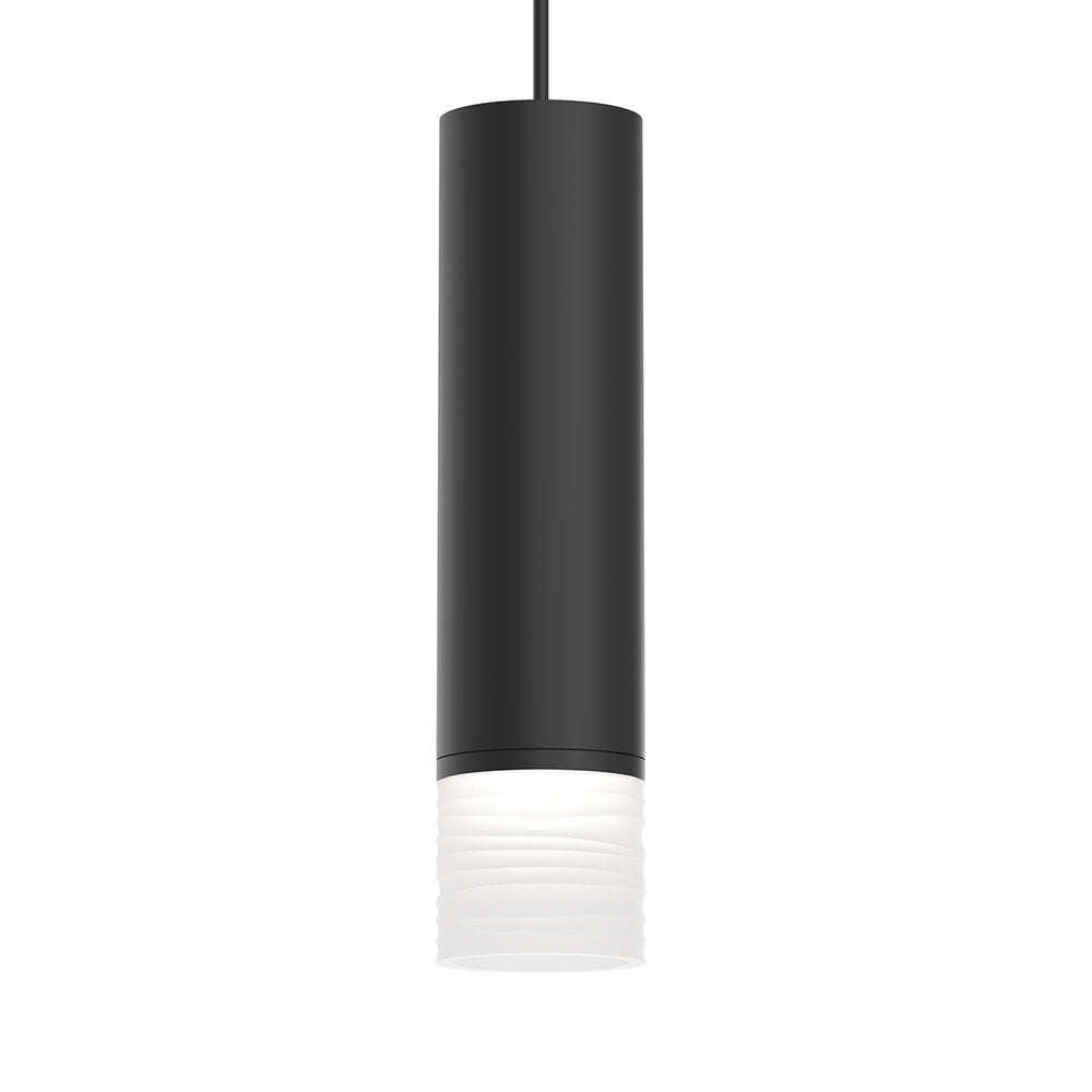 3" Medium LED Pendant w/Etched Ribbon Glass Trim and 25° Narrow Flood Lens