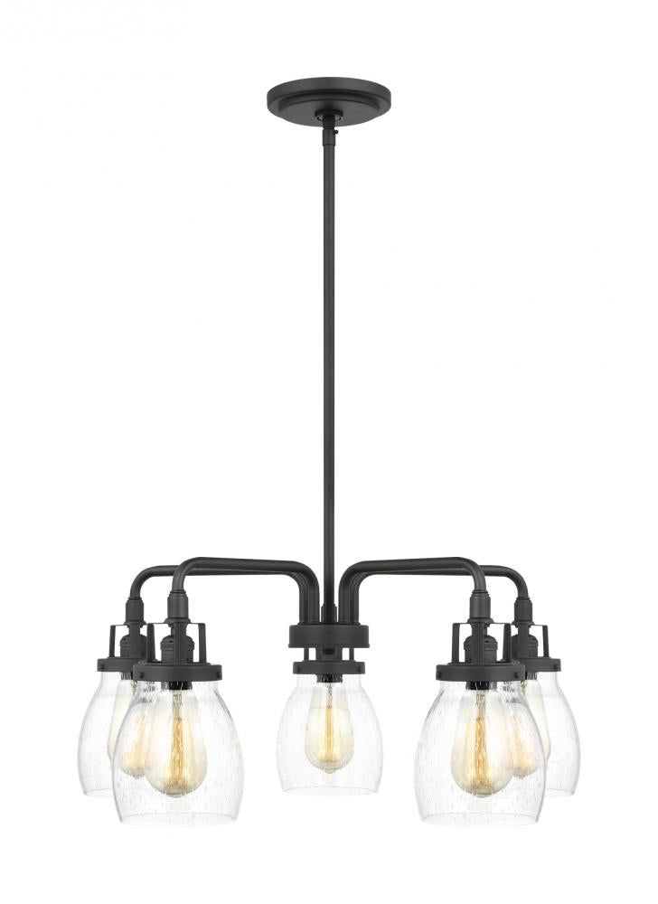 Belton transitional 5-light indoor dimmable ceiling chandelier pendant light in midnight black finis