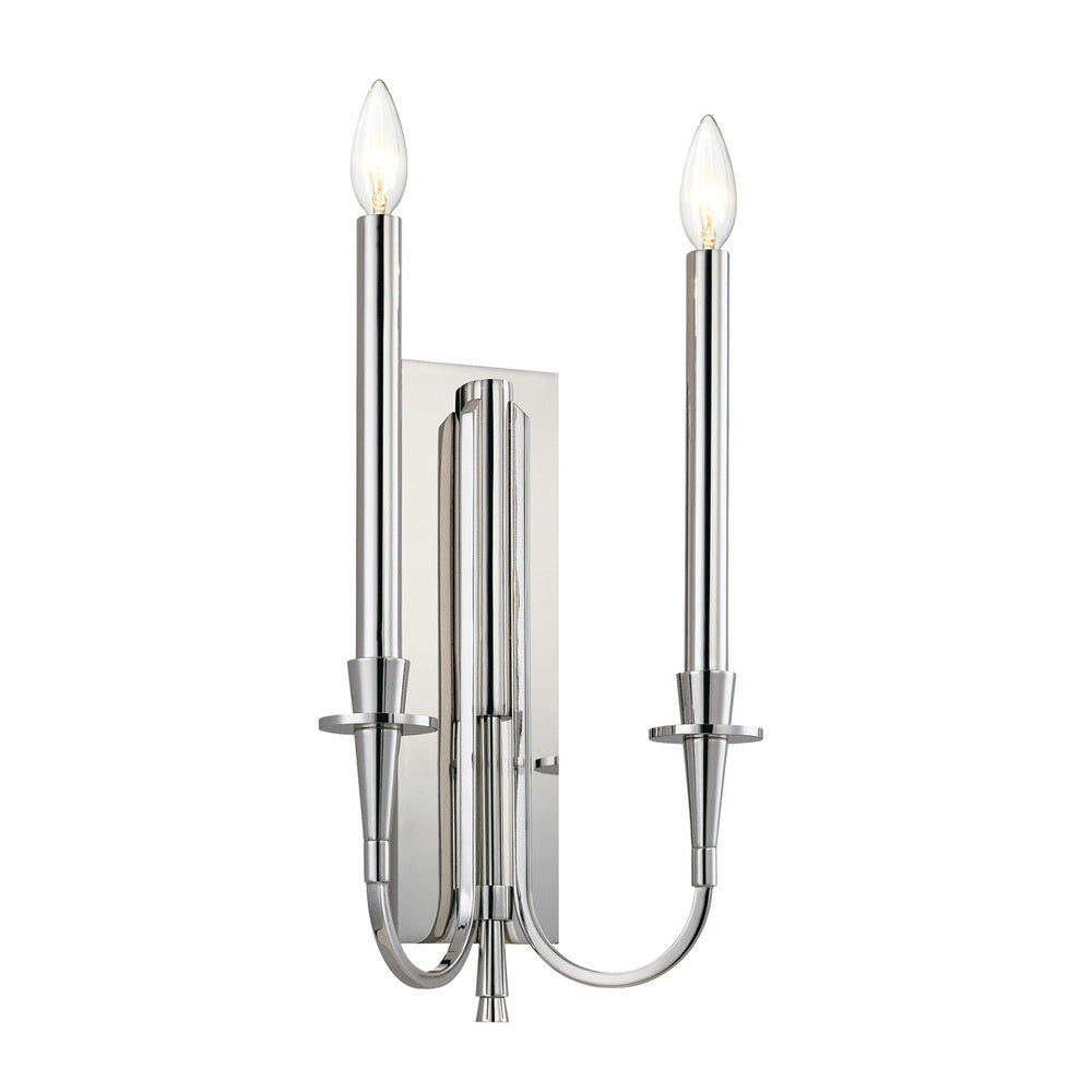 Two Light Nickel Wall Light