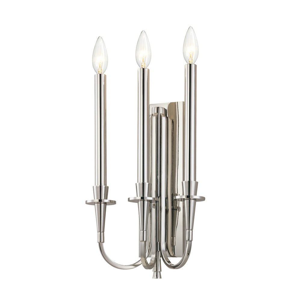 Three Light Nickel Wall Light