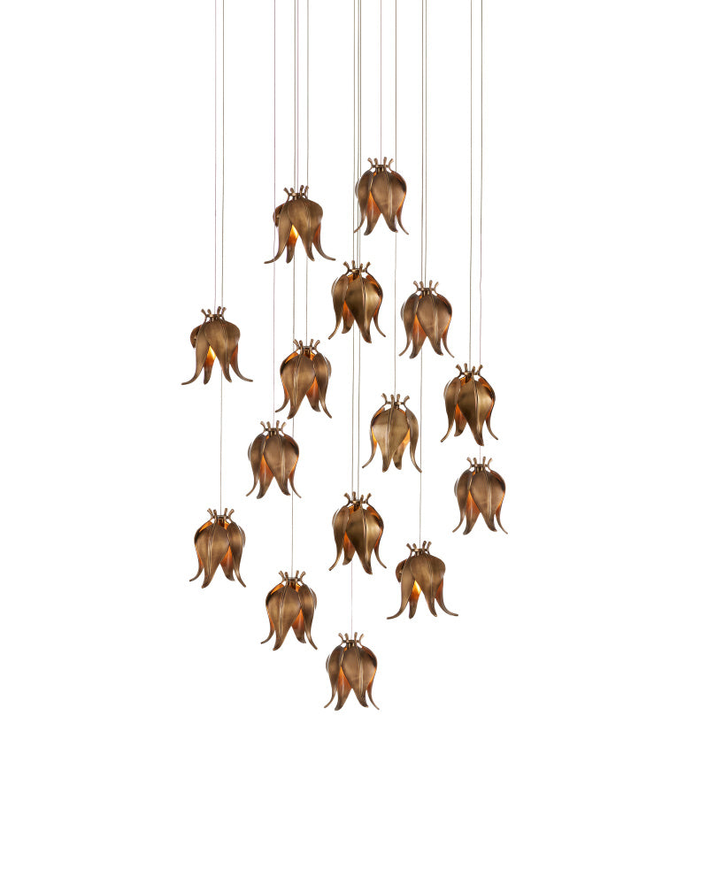 Iota 15-Light Round Multi-Drop Pendant