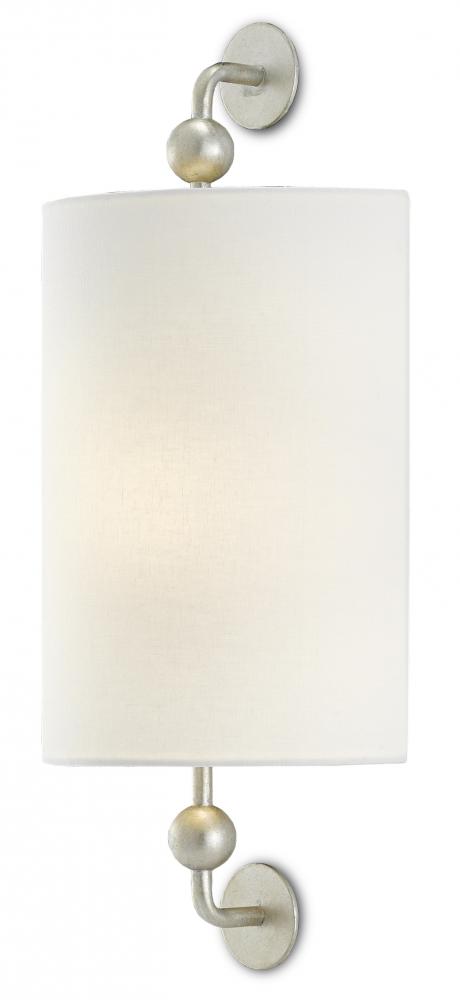 Tavey Silver Wall Sconce, Whit