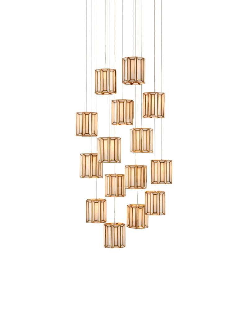 Daze 15-Light Round Multi-Drop Pendant