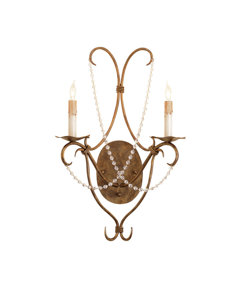 Crystal Lights Gold Wall Sconce
