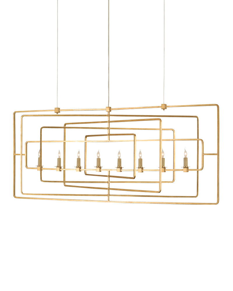 Metro Gold Rectangular Chandelier