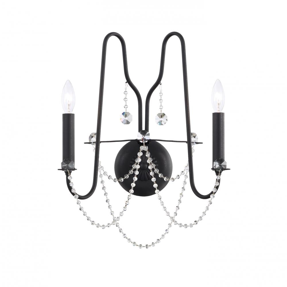 Esmery 2 Light 120V Wall Sconce in Aurelia with Clear Optic Crystal
