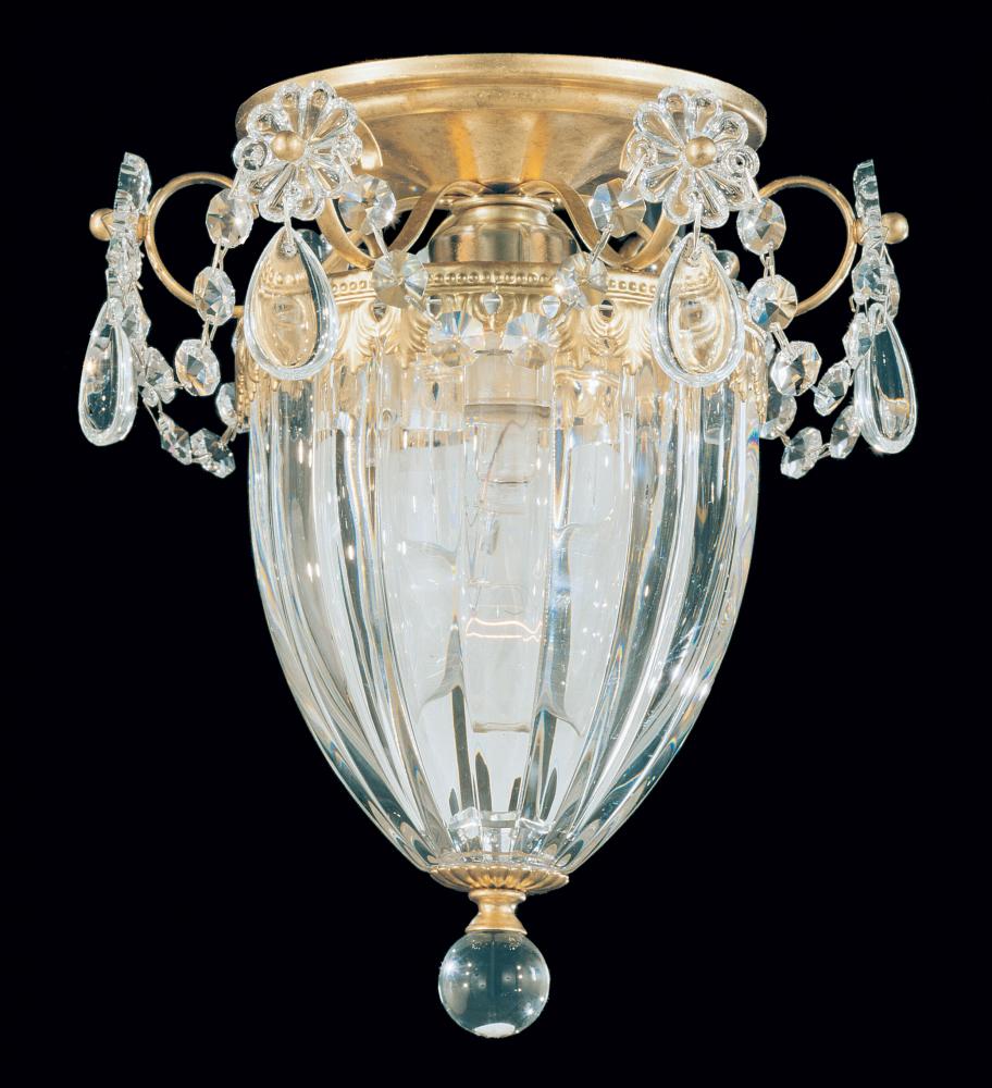 Bagatelle 1 Light 120V Semi-Flush Mount in Antique Silver with Clear Crystals from Swarovski