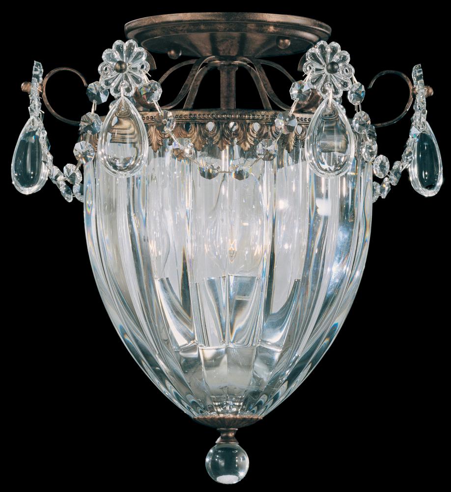 Bagatelle 3 Light 120V Semi-Flush Mount in Heirloom Bronze with Clear Radiance Crystal