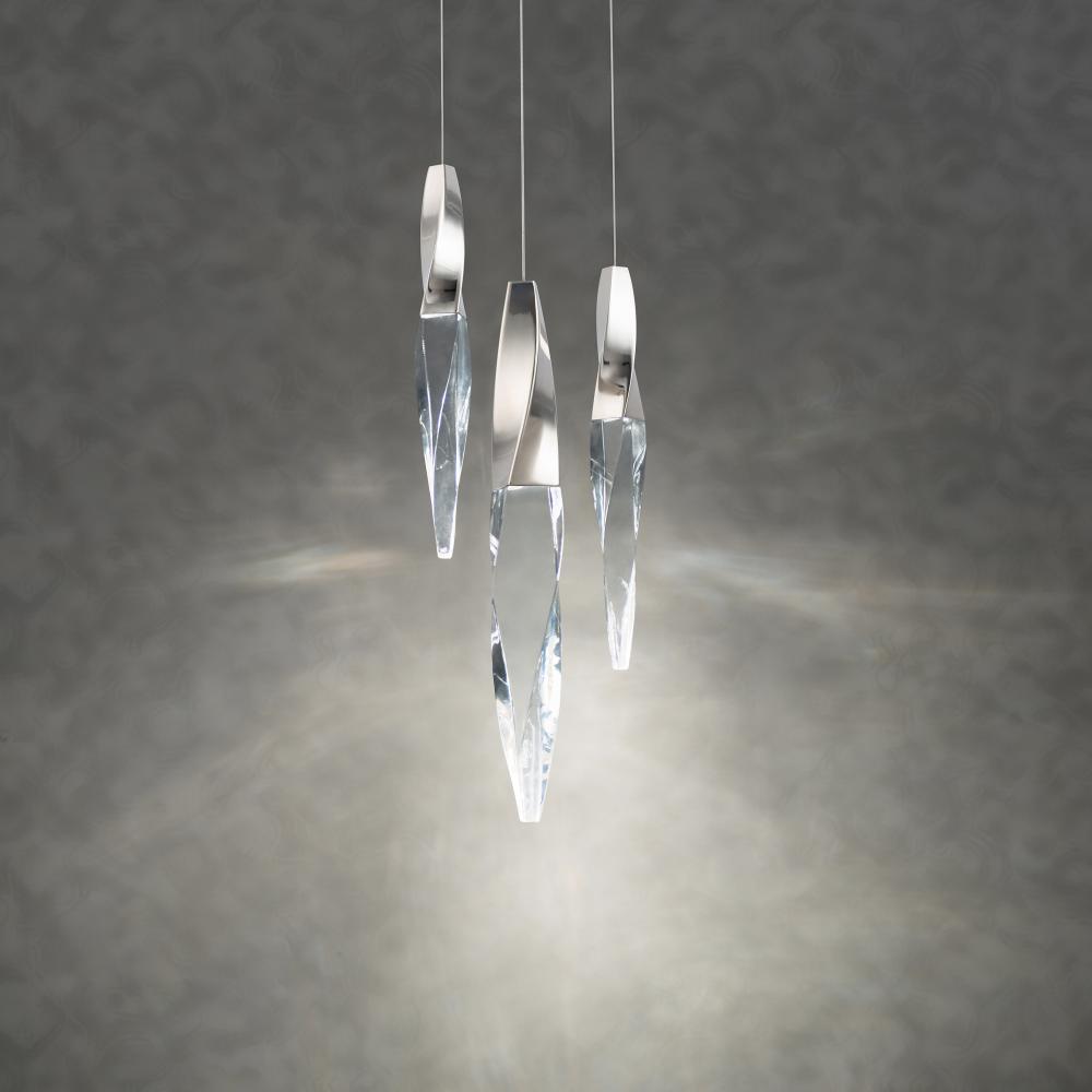 Kindjal 3 Light LED 3000K/3500K/4000K 120V-277V Multi-Light Pendant in Aged Brass
