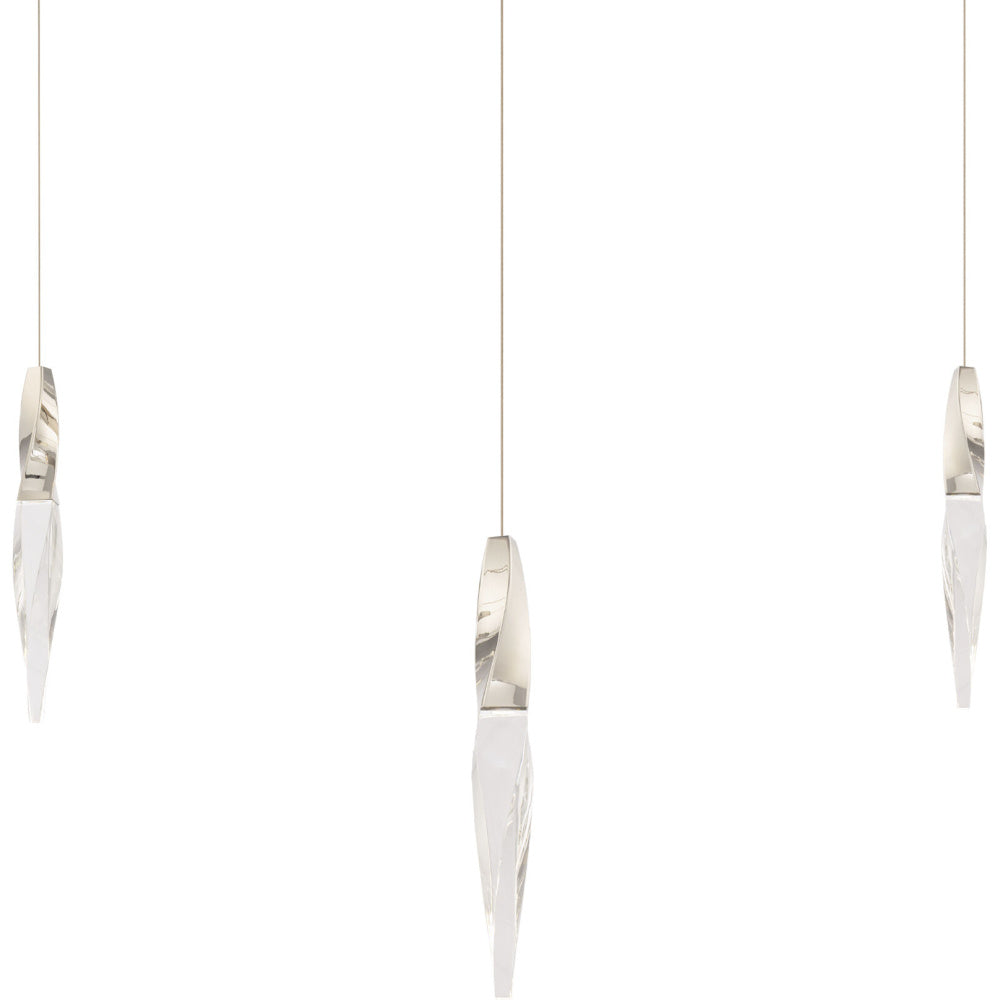 Kindjal 3 Light 120-277V Multi-Light Pendant (Linear Canopy) in Polished Nickel