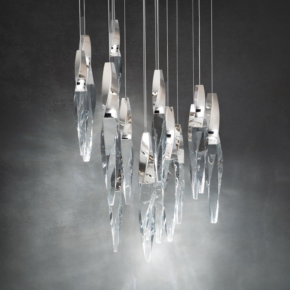 Kindjal 15 Light LED 3000K/3500K/4000K 120V-277V Multi-Light Pendant in Black