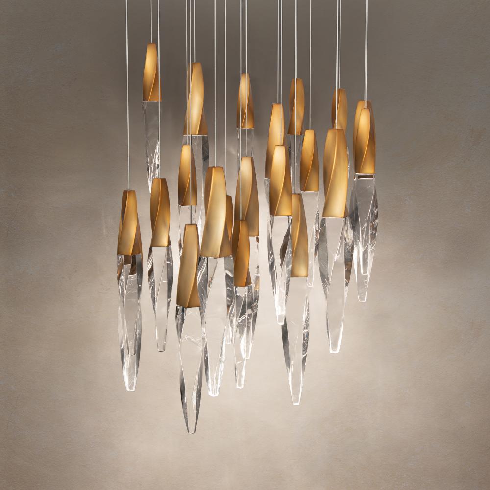 Kindjal 21 Light LED 3000K/3500K/4000K 120V-277V Multi-Light Pendant in Black