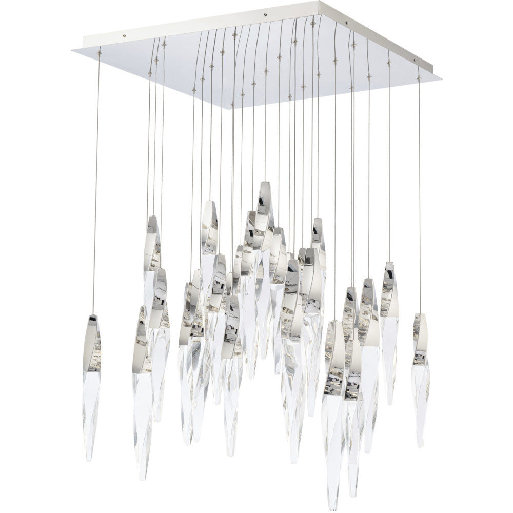 Kindjal 25 Light 120-277V Multi-Light Pendant (Square Canopy) in Polished Nickel