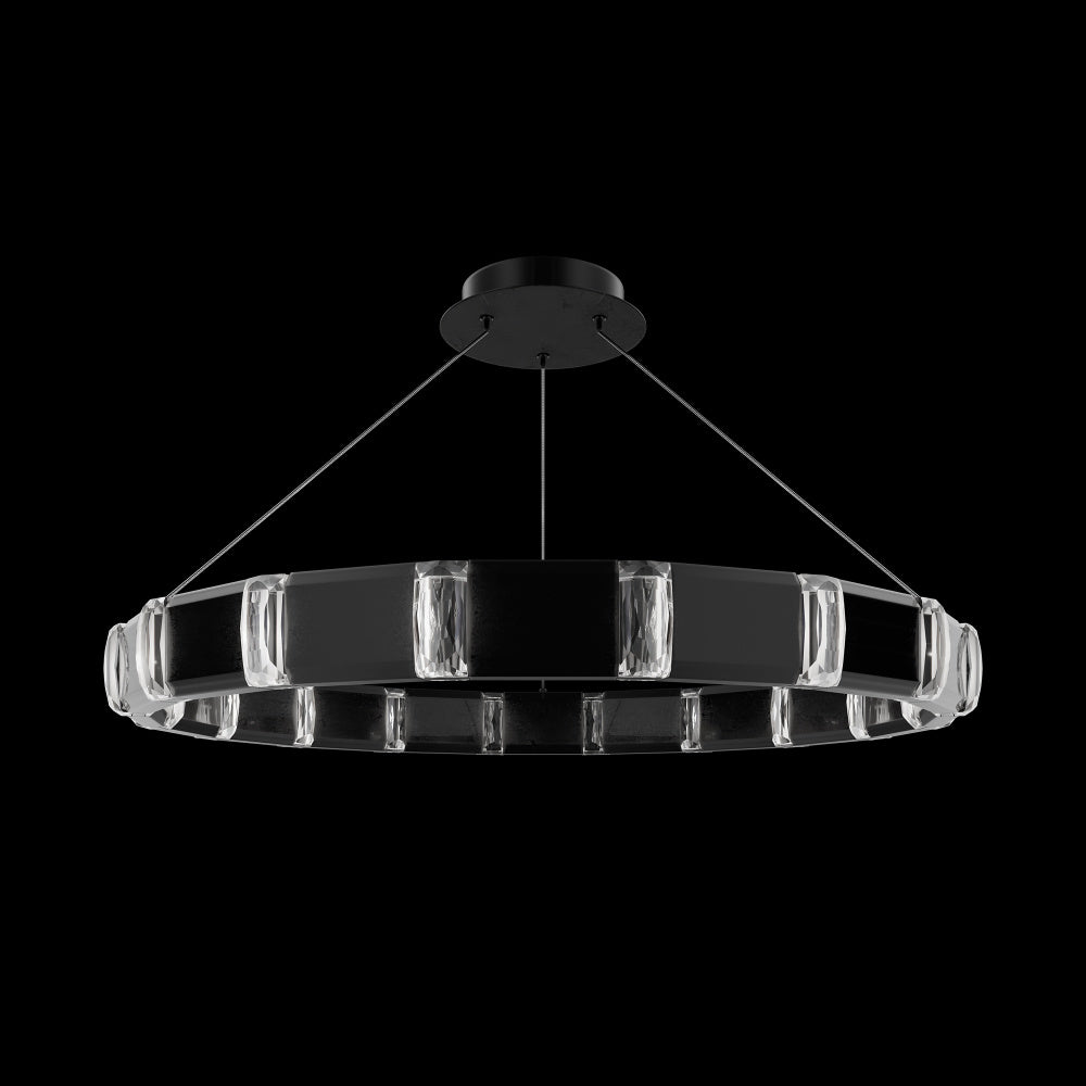 Jounce 36IN LED 3000K/3500K/4000K/5000K Pendant in Black Polished Nickel with Radiance Crystal Dust