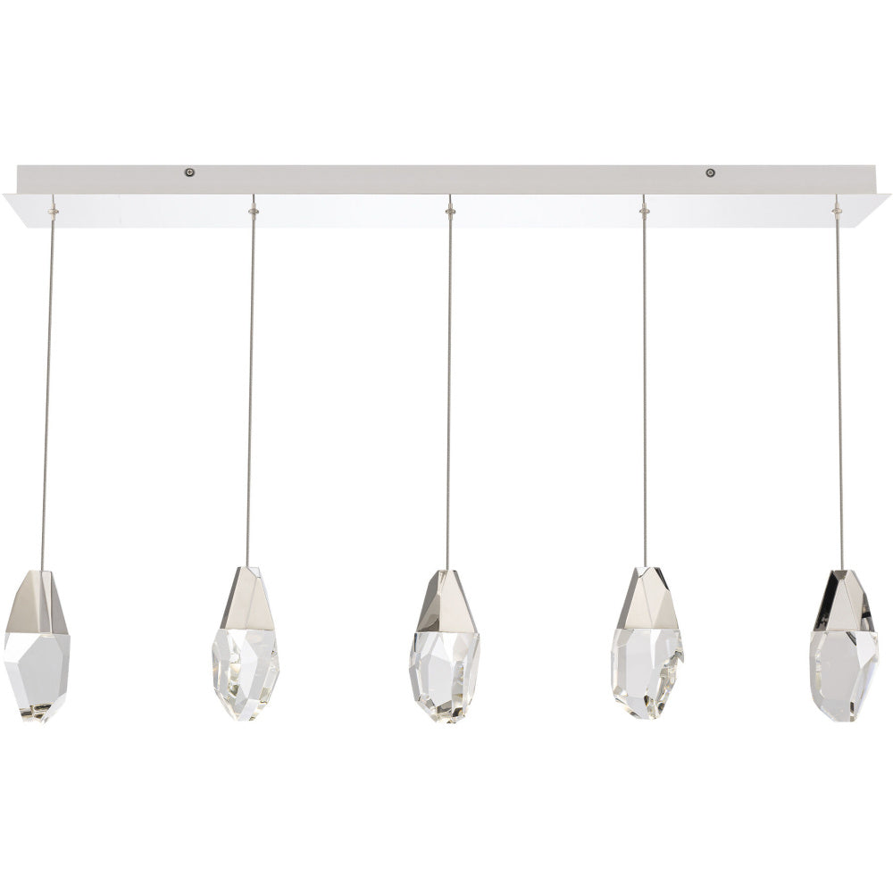 Martini 5 Light 120-277V Multi-Light Pendant (Linear Canopy) in Polished Nickel