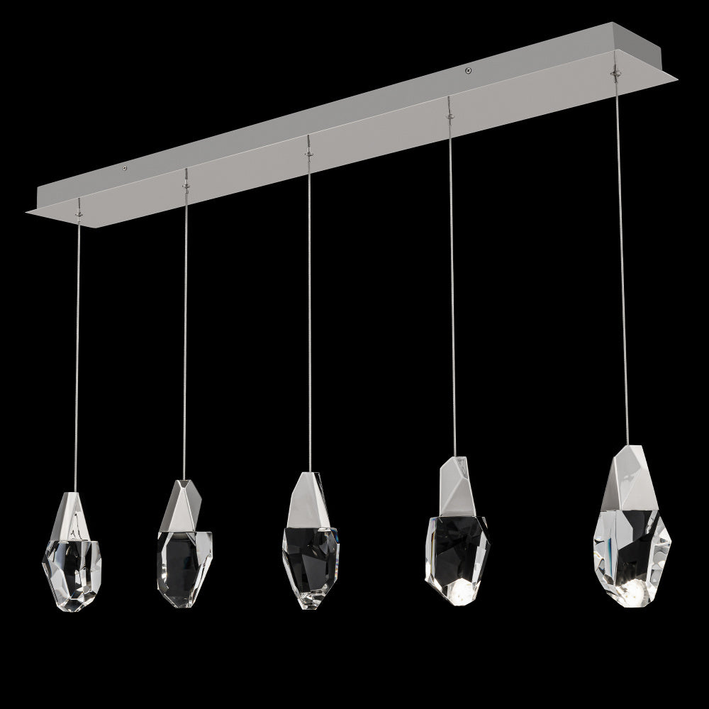Martini 5 Light 120-277V Multi-Light Pendant (Linear Canopy) in Polished Nickel