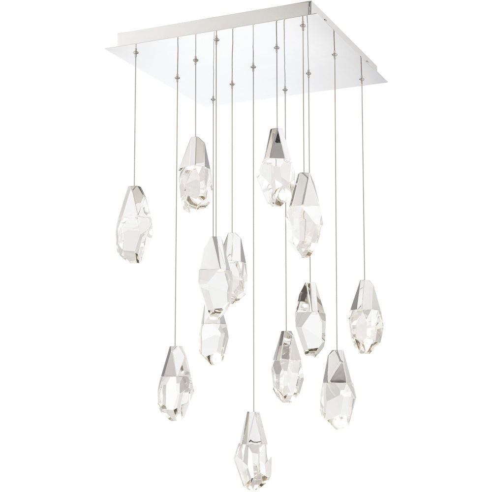 Martini 13 Light 120-277V Multi-Light Pendant (Square Canopy) in Polished Nickel