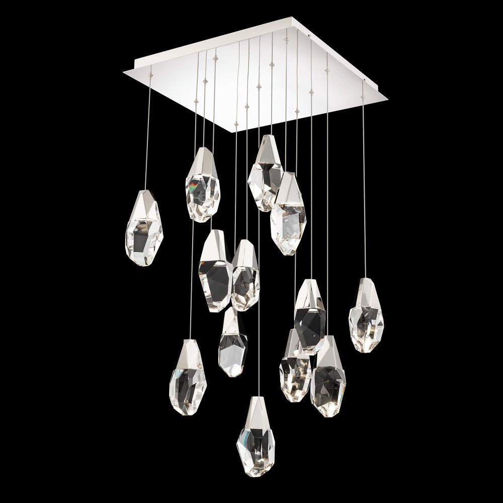 Martini 13 Light 120-277V Multi-Light Pendant (Square Canopy) in Polished Nickel