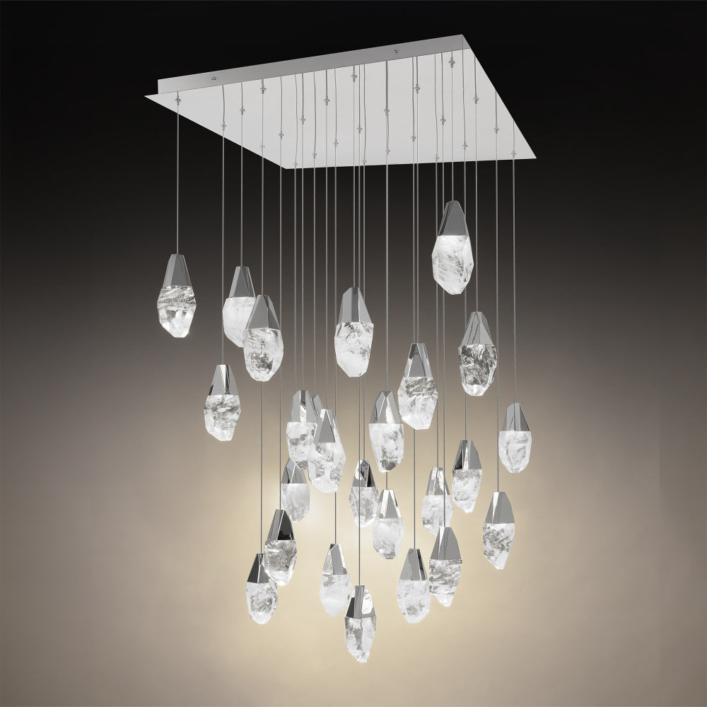Martini 25 Light 120-277V Multi-Light Pendant (Square Canopy) in Polished Nickel