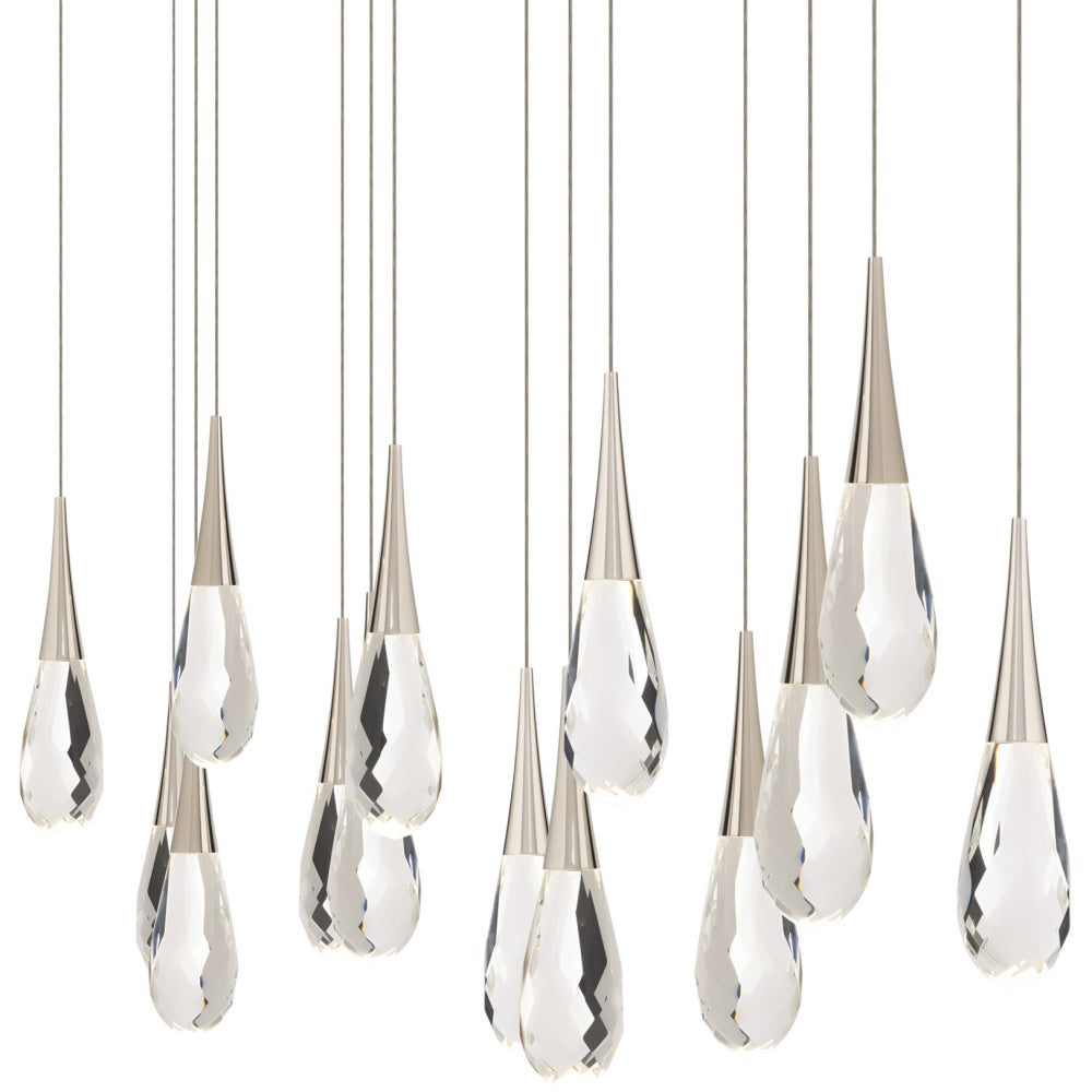 Hibiscus 14 Light 120-277V Multi-Light Pendant (Linear Canopy) in Polished Nickel