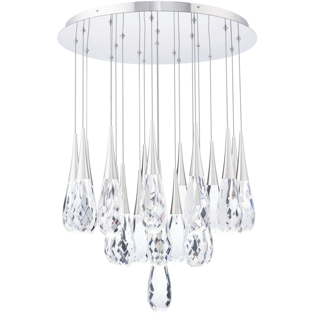 Hibiscus 21 Light 120-277V Multi-Light Pendant (Round Canopy) in Polished Nickel
