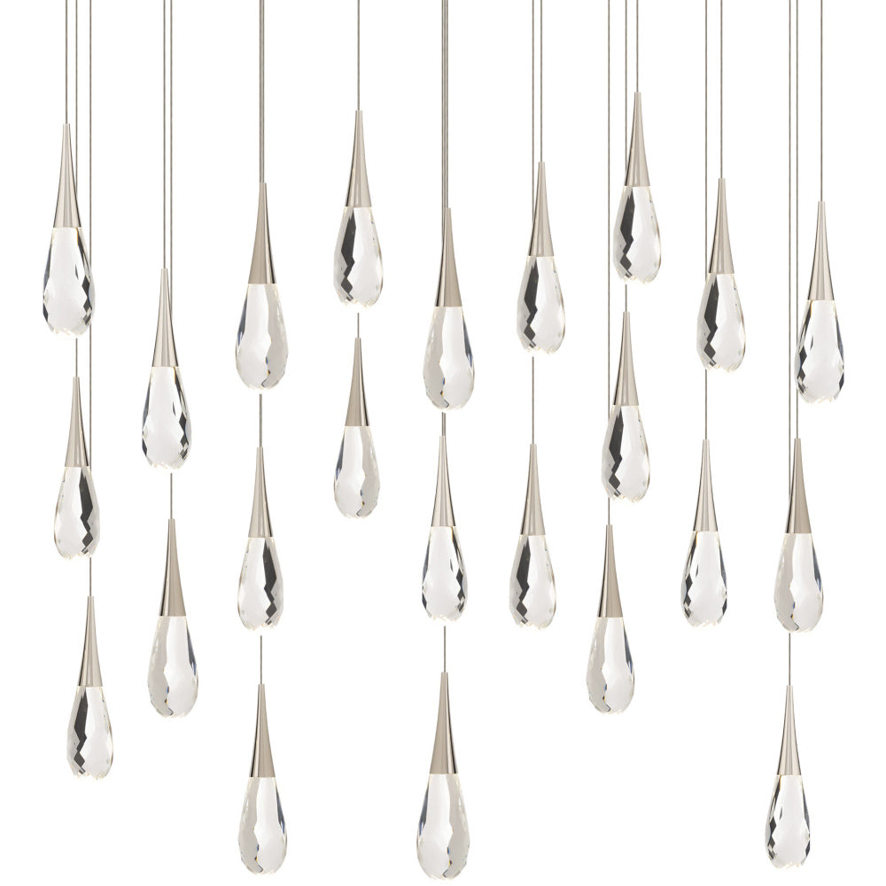 Hibiscus 23 Light 120-277V Multi-Light Pendant (Linear Canopy) in Polished Nickel