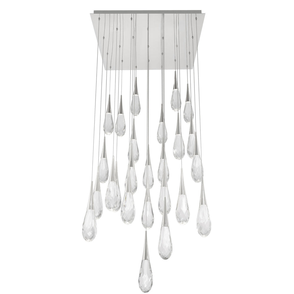 Hibiscus 25 Light 120-277V Multi-Light Pendant (Square Canopy) in Polished Nickel