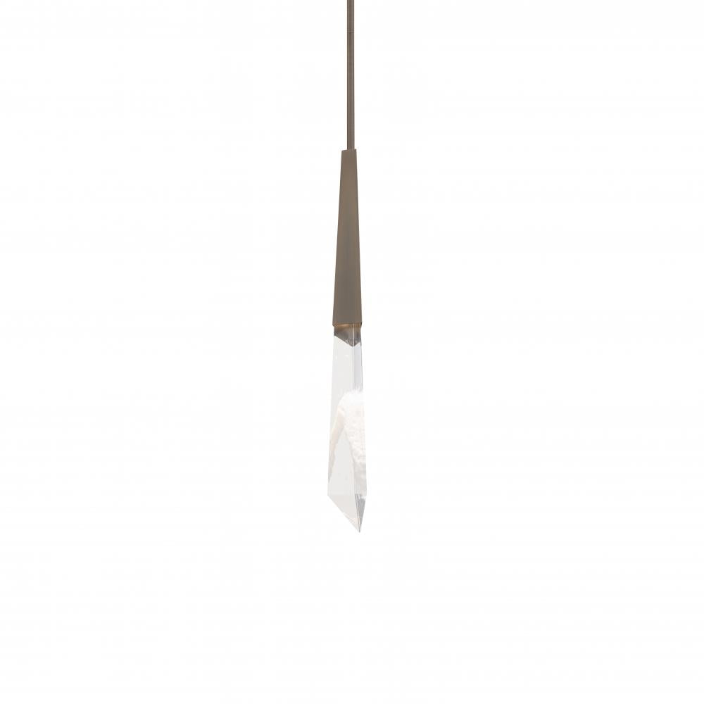 Solitude Mini Pendant in Antique Nickel with Optic Haze Quartz