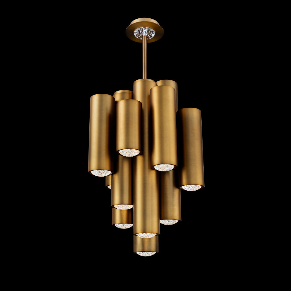 Tamara 26IN LED 3000K/3500K/4000K/5000K Pendant in Aged Brass with Radiance Crystal Dust