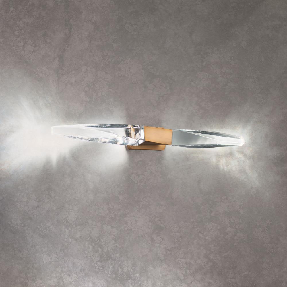 Kindjal 27in LED 3000K/3500K/4000K 120V-277V Bath Vanity & Wall Light in Aged Brass