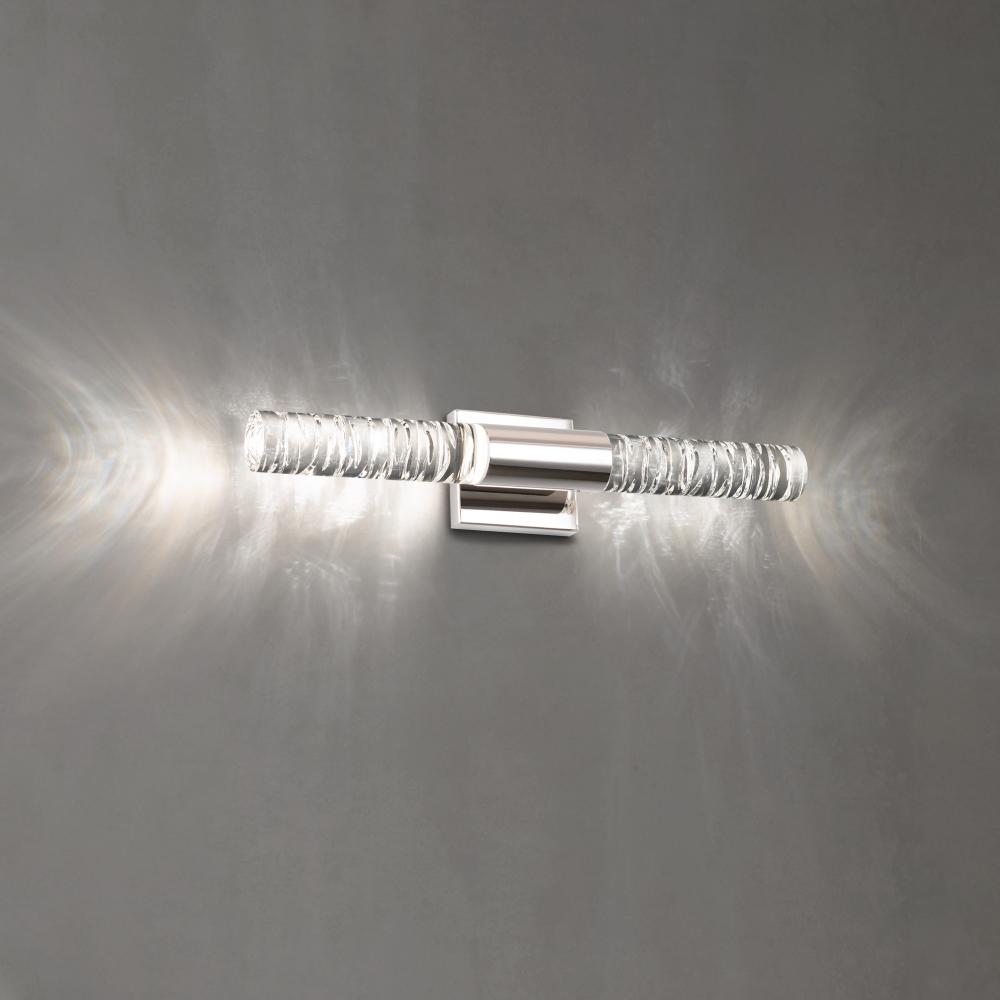 Cru 22in LED 3000K/3500K/4000K 120V/277V Bath Vanity & Wall Light in Polished Nickel