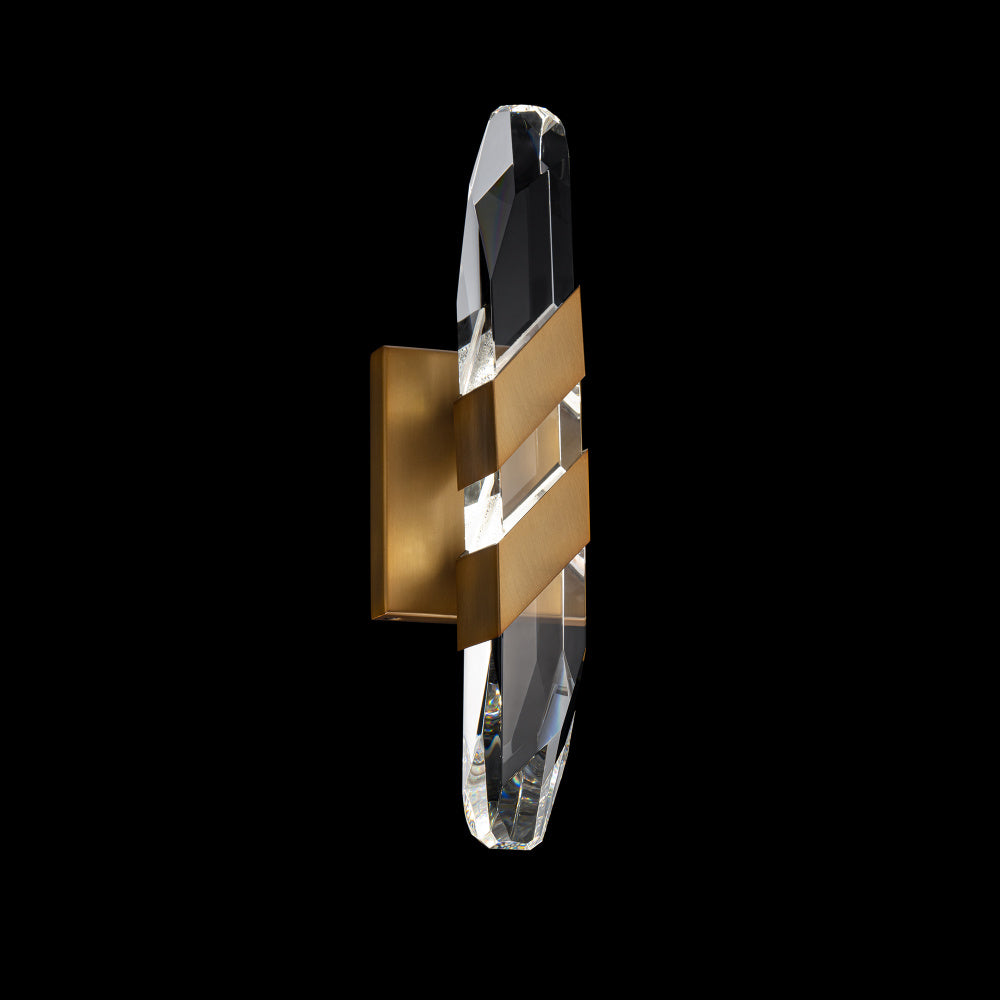 Traverse 16IN LED 3000K/3500K/4000K/5000K Bath Vanity & Wall Light in Aged Brass with Optic Crystal
