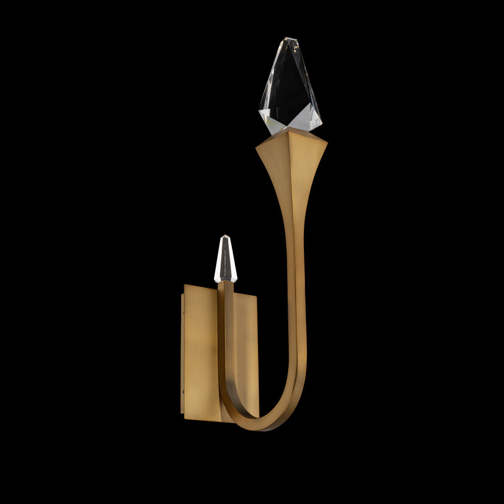 Plumeria 23IN LED 3000K/3500K/4000K/5000K Wall Sconce in Aged Brass with Optic Crystal