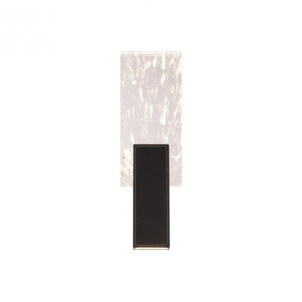 Tryst 20in LED 3000K/3500K/4000K 120V Wall Sconce in Black with Optic Haze Quartz