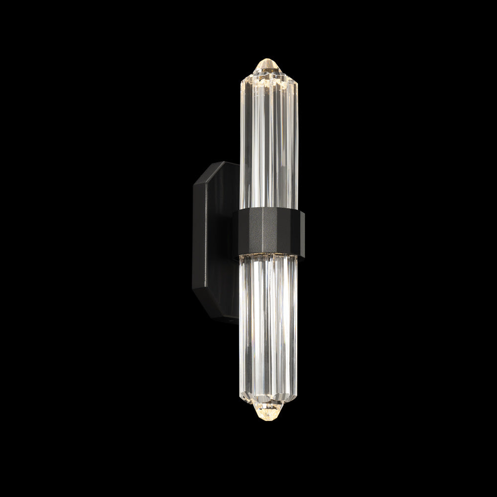 Silo 16IN LED 3000K/3500K/4000K/5000K Wall Sconce in Black with Optic Crystal