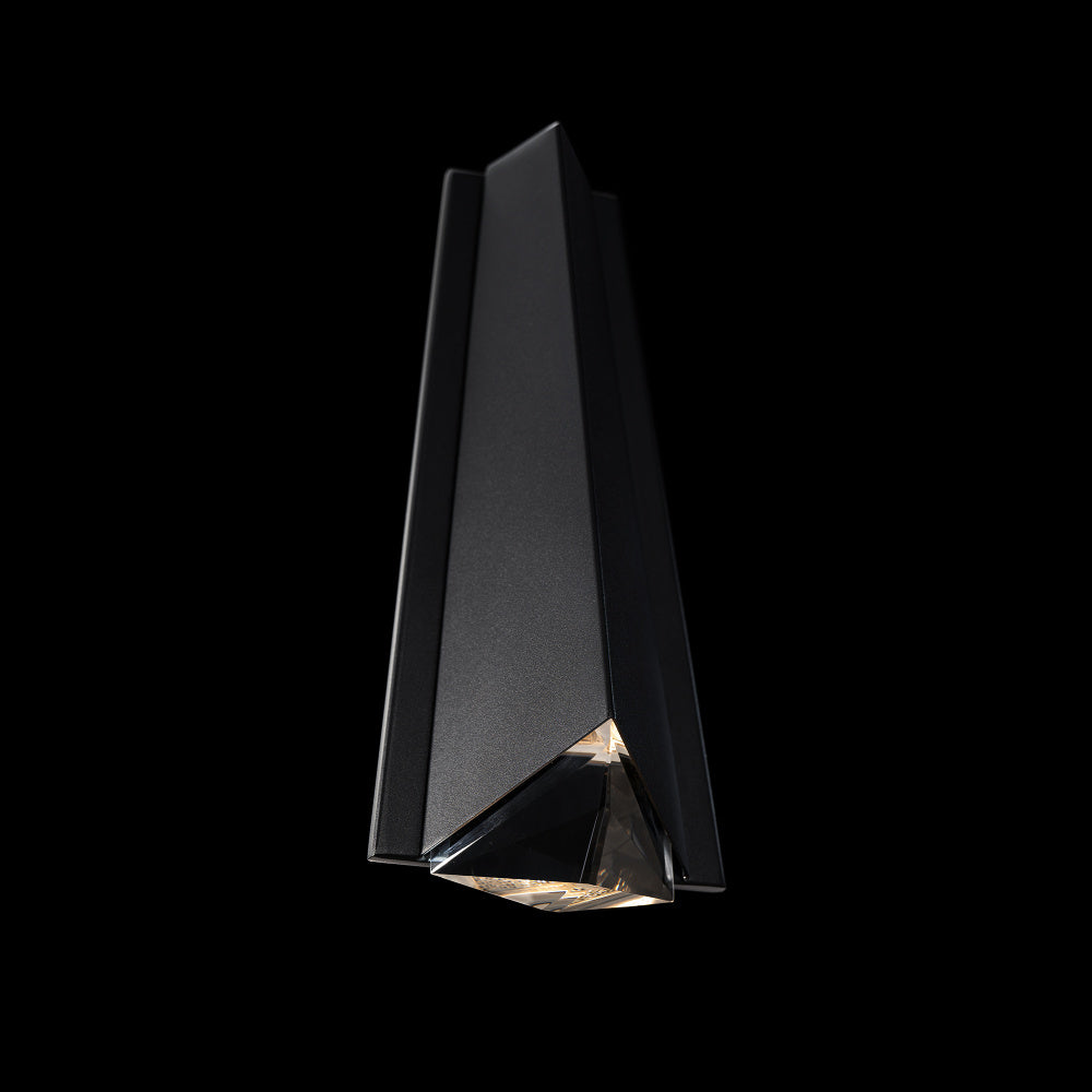 Lanie 16IN LED 3000K/3500K/4000K/5000K Outdoor Wall Light in Black with Optic Crystal