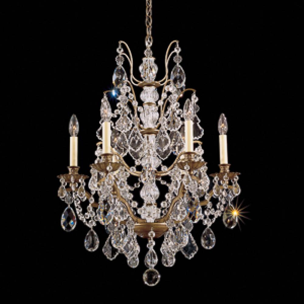 Bordeaux 6 Light 110V Chandelier in Etruscan Gold with Clear Legacy Crystal