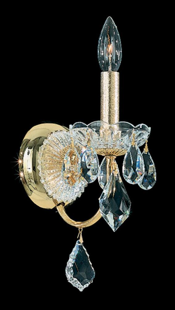 Century 1 Light 120V Wall Sconce in French Gold with Clear Heritage Handcut Crystal