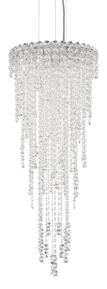 Chantant 4 Light 120V Pendant in Polished Stainless Steel with Clear Radiance Crystal