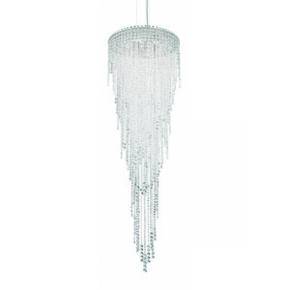 Chantant 6 Light 110V Pendant in Stainless Steel with Clear Heritage Crystal