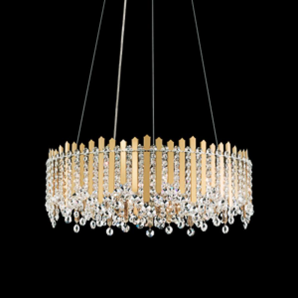 Chatter 12 Light 110V Pendant in Gold Mirror with Clear Heritage Crystal