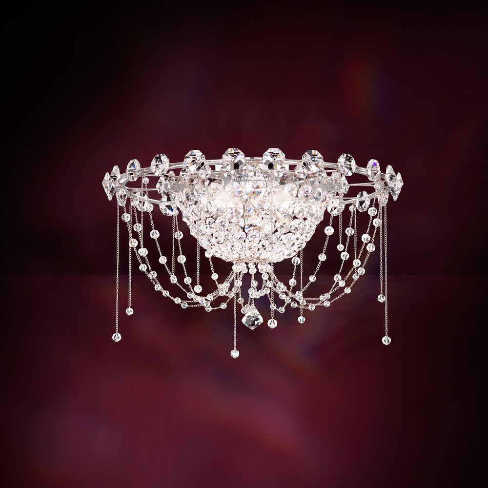 Chrysalita 4 Light 120V Flush Mount in Polished Stainless Steel with Clear Radiance Crystal