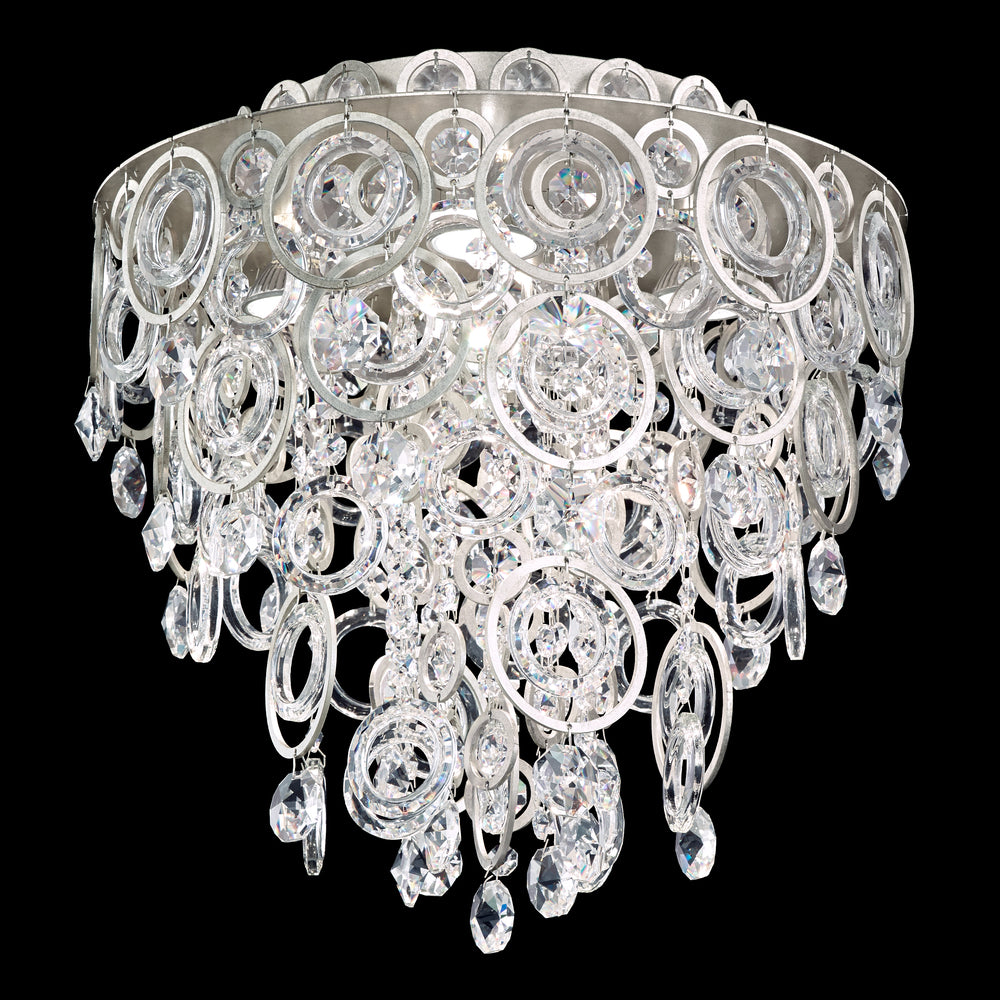 Circulus 4 Light 120V Flush Mount in Polished Stainless Steel with Clear Optic Crystal