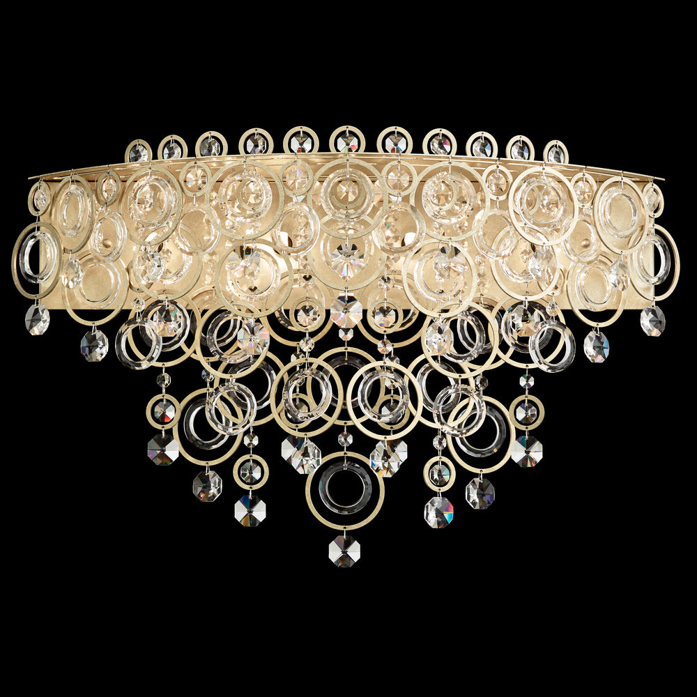 Circulus 4 Light 120V Bath Vanity & Wall Light in Antique Silver with Clear Optic Crystal
